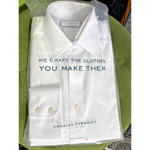 Charles Tyrwhitt Non Iron Twill, Slim Fit, White, 15.5/34 Inches